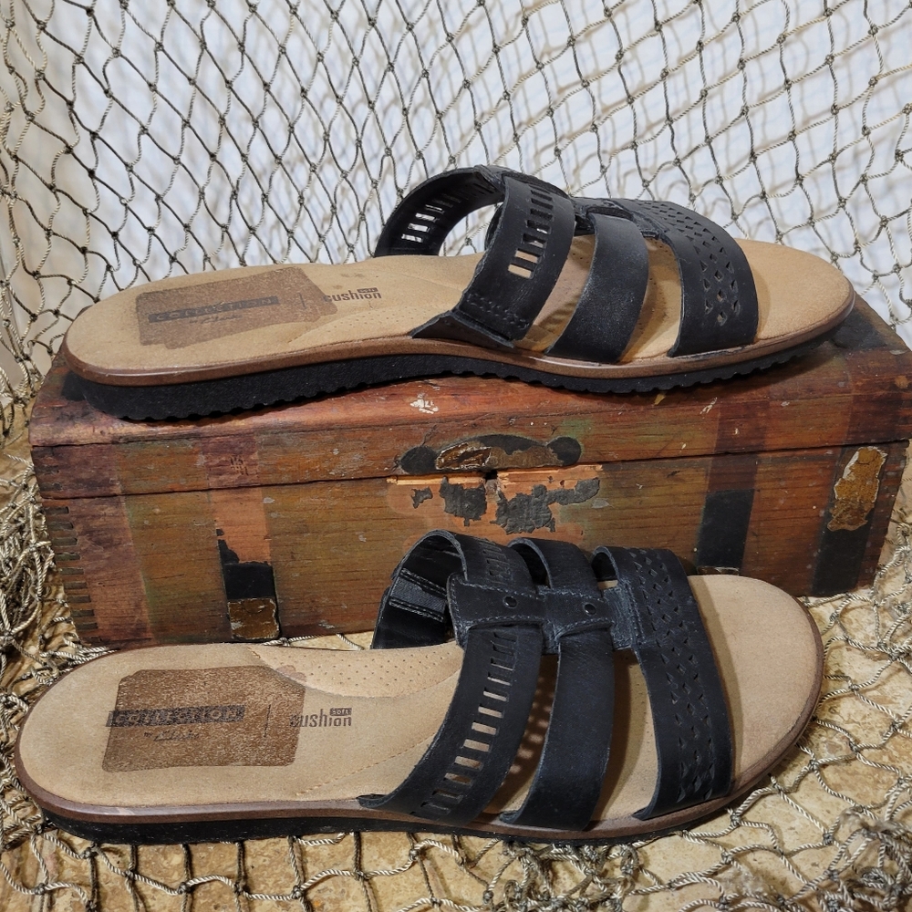 Clark Collections Kele Willow Black Leather Sandal